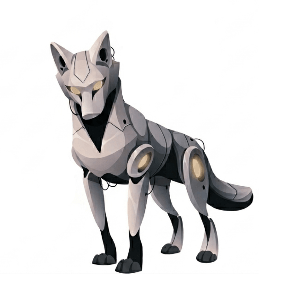 Wolf-Roboter, Symbol der Strategie Wallstreet Wolf